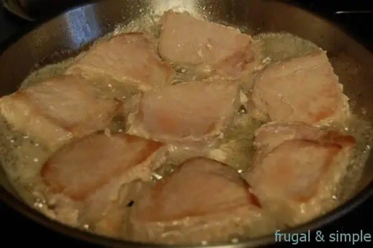 Frying the pork chops